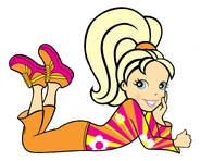 Polly's 2005 appearance with cheek blush and no eyebrows