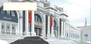 Obraz z powieści graficznej, przedstawiający Metropolitan Museum of Art.