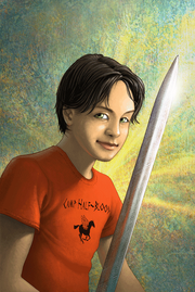 Percy Jackson w koszulce obozowej