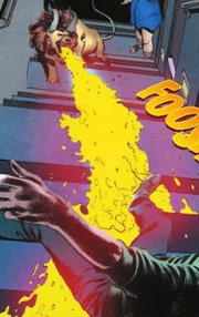 Chimer ziejąca ogniem na Percy'ego