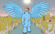 Rainbow Dash as Rainbow-Titan. ("Leave this place or die!")