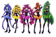 The Bad End Pretty Cure/Shadow Force (Bad End Happy/Shadow Lucky, Bad End Sunny/Shadow Sunny, Bad End Peace/Shadow Peace, Bad End March/Shadow Spring, and Bad End Beauty/Shadow Breeze)
