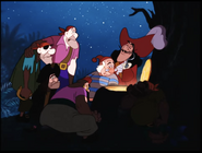 Captain Hook's crew getting emotional, except for Hook