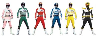 Six power rangers