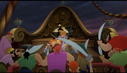 Captain Hook's crew confront Jane and the Lost Boys