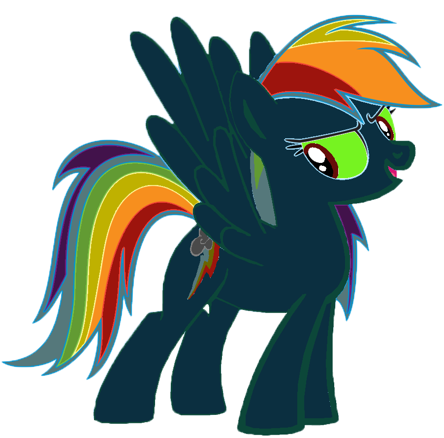 Rainbow Disaster is an evil clone of Rainbow Dash, created by King Sombra. 