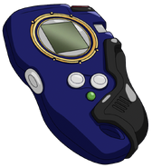 Koji Minamoto (Final): Black/Blue with gold wheel and green middle button.