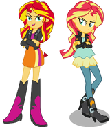 Sunset Shimmer (Oppisite) [left] compared to The Real Sunset Shimmer [right]