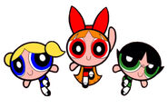 The Powerpuff girls in the What a Cartoon