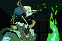 Finn attacking the Lich.