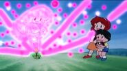 Mary Bell appears in front of Yuri Ken and Ribbon by the flashback from All Dino Charged Up