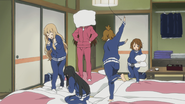 Ritsu throws pillow at Sawako