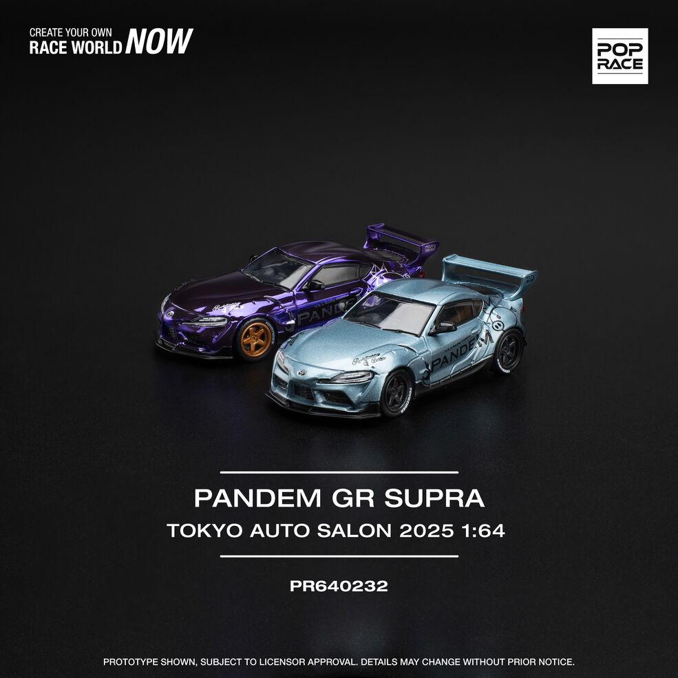POP RACE 1/64 PANDEM GR SUPRA 2台 Pop Race 1:64 Pandem GR Supra Tokyo Auto Salon 2025 PR64-232