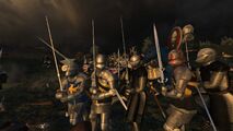 Greatswords fighting alongside Pendor Man-At-Arms