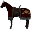 Caparisoned horse red