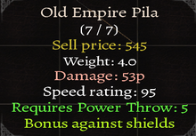 Old Empire Pila Stats