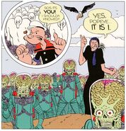 The skull-faced Martians from Mars Attacks Popeye