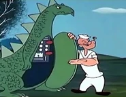 An animatronic sea monster from "Sea Serpent"