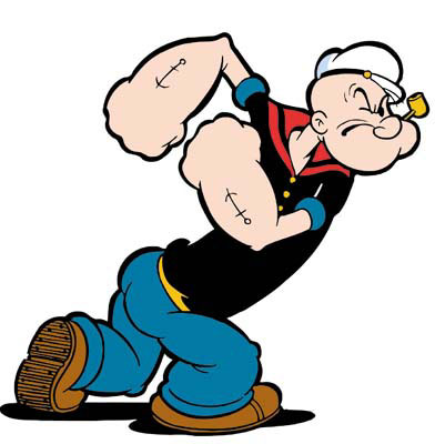 POPEYE THE SAILOR MAN CARTOON CHARACTER ON WHITE PEARL MARBLE 