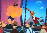 Bluto as a strongman in Quick on the Vigor