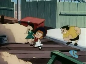 Popeye Olive and Bluto as Kids