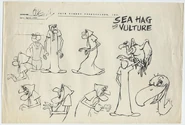 The Sea Hag and Bernard's model sheet for the 1960s cartoon