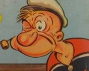 Popeye after asking the Jeep if he would win the fight