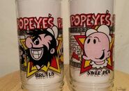 Popeye's Pals promotional glasses