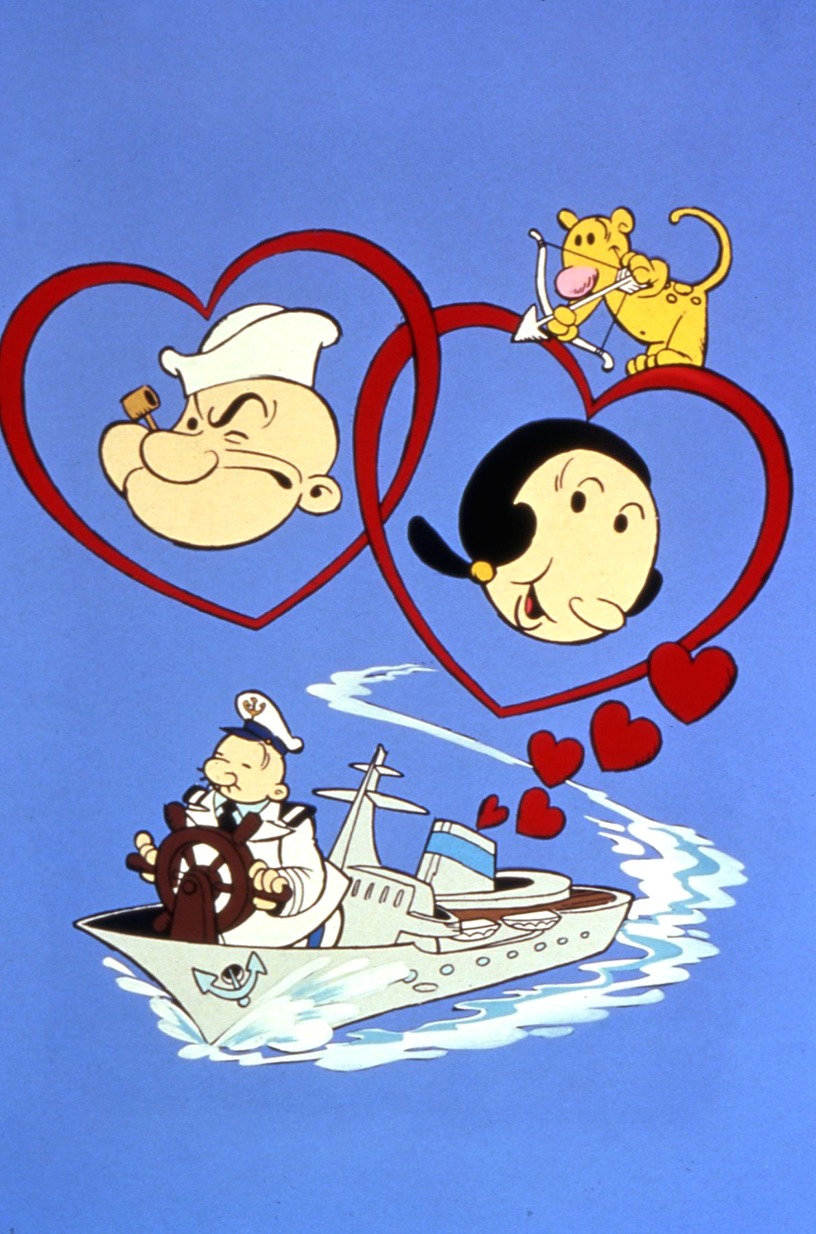 popeye and olive oil kissing