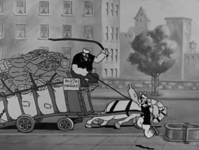 Popeye Tells Bluto to Stop Abusing Animals