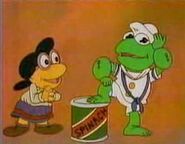 Kermit the Frog as Popeye and Skeeter as Olive