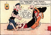 Popeye and Ham Gravy, in his final speaking part for decades, feud over Olive Oyl (March 9, 1930)