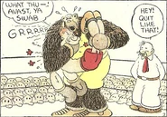 Kid Klutch vs Popeye in "Popeye fights against a gorilla"