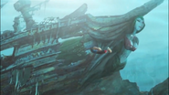 The wreck has a statue of the Siren as a decoration