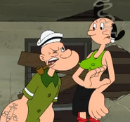 Popeye and Olive as they appeared in Drawn Together