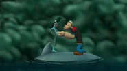 Popeye under the spell of the Lady of the Deep