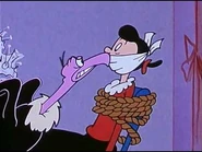 Bernard gets in Olive Oyl's face.