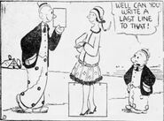 Olive and Ham feign stereotypically "idealized" appearances, much to Castor's incredulity (April 1, 1926)