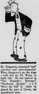 A Thimble Theatre ad (September 1925) exaggeratedly presenting Ham as an actor
