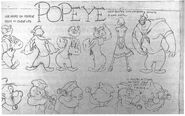 Popeye's Famous Studios model sheet