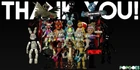 Thank you image showing all the characters in POPGOES