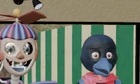 BTS image of Stone with False Balloon Boy.
