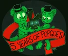 Popgoes alongside his reboot counterpart in some anniversary artwork