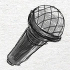 A drawing of Popgoes' microphone