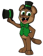 Full drawing of Popgoes from the new logo