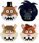 Inspiration for Prototypes - original pixel arts and mockups of the animatronics