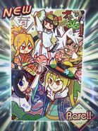 Rare card "Happy New Year♪", featuring Kagura along with Tamamo Ginmaru, Raiga Shuten, Kuranosuke Sutoku, Akane, and Mikoko.