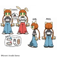 Mimi and Nyami's concept art for pop'n music High Cheers