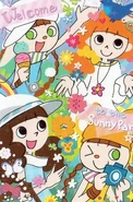 Mimi with Nyami, Rie-chan and Sanae-chan on a Pop'n music Sunny Park card.