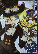 Alphonse Michel with Kirarin and Ageha on a Lapistoria rare card titled "Steampunk PARTY! -Classical Side-"